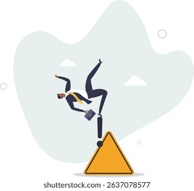 Mistake caution, business risk or problem warning, failure prevention or avoid danger concept. character life .
