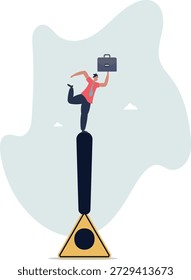 Error de precaución, riesgo de negocio o advertencia de problemas, prevención de fallos o evitar el concepto de peligro. vida y empleo de las personas.