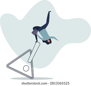 Mistake caution, business risk or problem warning, failure prevention or avoid danger concept.life situation and activities.