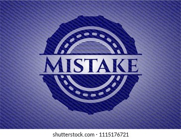 Mistake Emblem Denim Texture Stock Vector (Royalty Free) 1115176721 ...