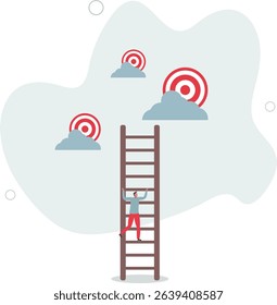 Mistake and error causing business problem and missing goal, disappointment or mission fail, hopeless on unreachable target concept. character life .