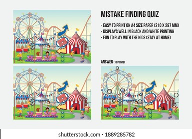 Mistake finding quiz - A game to find the differences between 2 pictures