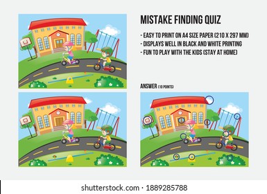 Mistake finding quiz - A game to find the differences between 2 pictures