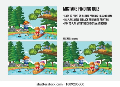 Mistake finding quiz - A game to find the differences between 2 pictures