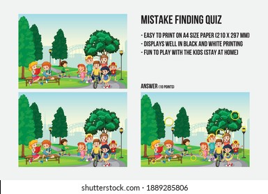 Mistake finding quiz - A game to find the differences between 2 pictures