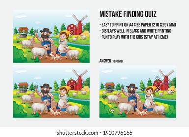 Mistake finding quiz - A game to find the differences between 2 pictures