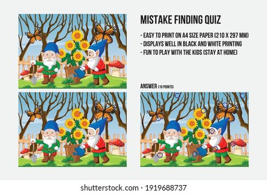 Mistake finding quiz - A game to find the differences between 2 pictures