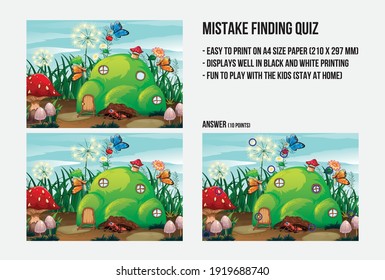 Mistake finding quiz - A game to find the differences between 2 pictures