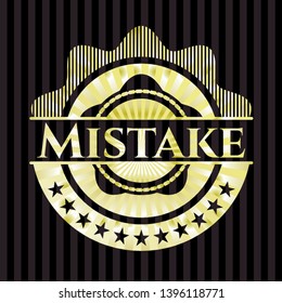 Mistake gold shiny badge. Vector Illustration. Detailed.