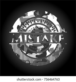Mistake grey camouflaged emblem