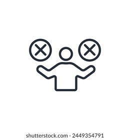 mistake icon. vector.Editable stroke.linear style sign for use web design,logo.Symbol illustration.