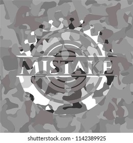 Mistake on grey camouflaged texture