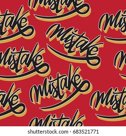 mistake seamless pattern on red