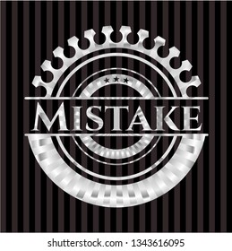 Mistake silver emblem or badge