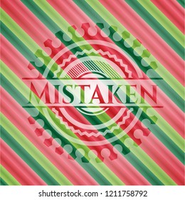 Mistaken christmas colors style badge.