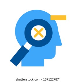Mistakes correction flat vector pictogram on white background. Error control conceptual icon