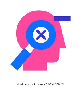 Mistakes correction flat vector pictogram on white background. Error control conceptual icon