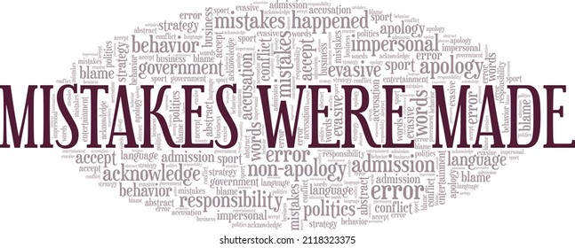 Mistakes Were Made conceptual vector illustration word cloud isolated on white background.