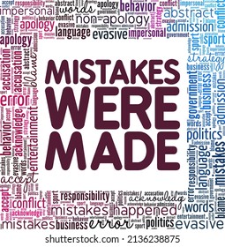 Mistakes Were Made conceptual vector illustration word cloud isolated on white background.
