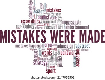 Mistakes Were Made conceptual vector illustration word cloud isolated on white background.