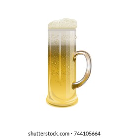 Misted mug with beer. Vector illustration isolated on white background
