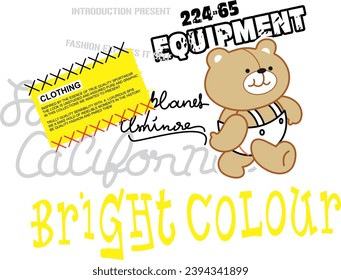 mister brown bear with his equipment