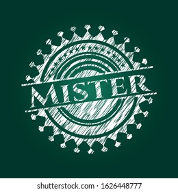 Mister with chalkboard texture. Vector Illustration. Detailed.