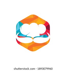 Mister Chef vector logo design template. Chef cap and mustache icon design.	