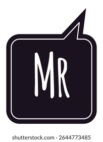 Bolha de fala de Mister quadrinhos, estilo pop art, cor escura e letras brancas com contorno preto, ideal para composições, quadrinhos e conteúdo de mídia social