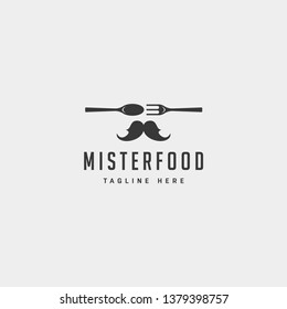 mister food flat simple logo design vector illustration icon element