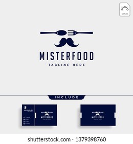 mister food flat simple logo design vector illustration icon element