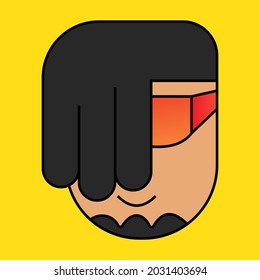 mister gaming with gimbals hair, template logo design