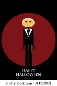 Mister Halloween pumpkin vector for background.