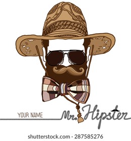 Mister Hipster vector card