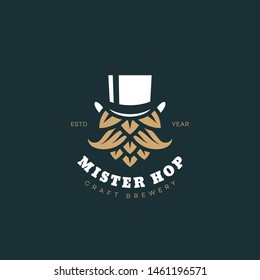 Mister Hop logo design template. Vector illustration.