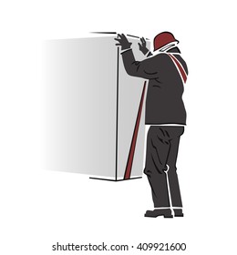 Mister loader . White background. Close-up .
