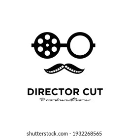 Mister Movie Video Cinema Cinematography Film Production concept mr producer using hat logo design vector icon illustration Isolated White Background