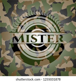 Mister on camouflage pattern