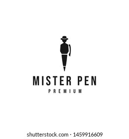 Mister pen logo design template