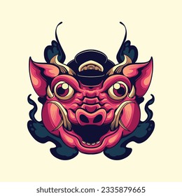 mister pig cute vector art