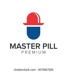 mister pill logo icon vector template