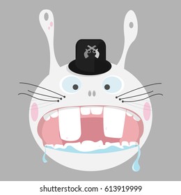 Mister Rabbit isolated.Happy Halloween.Vector illustration