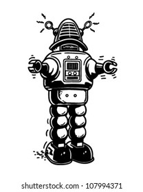 Mister Robot - Retro Clipart Illustration