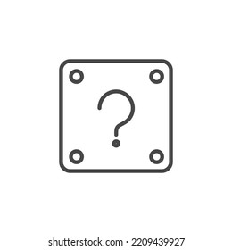 Mistery box line icon. Simple outline style. Carton, open, magic, mark, pictogram, question, mark, secret concept. Vector illustration isolated on white background. Editable stroke EPS10.