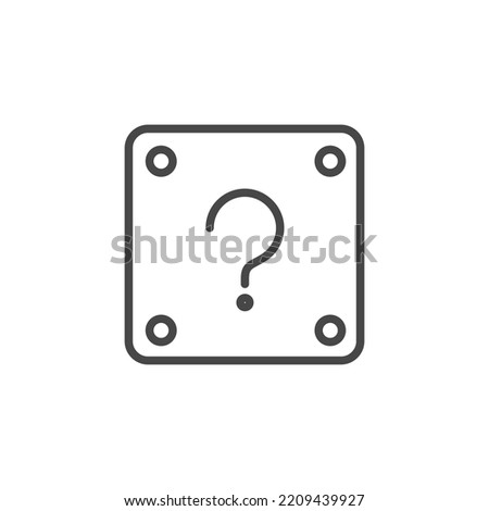 Mistery box line icon. Simple outline style. Carton, open, magic, mark, pictogram, question, mark, secret concept. Vector illustration isolated on white background. Editable stroke EPS10.
