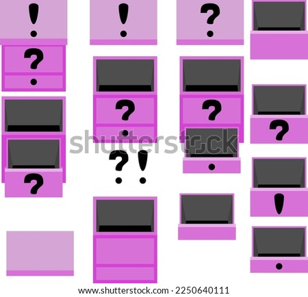 mistery box wardrobe vector set
