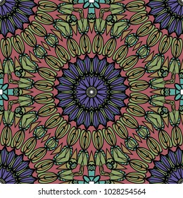 mistic floral seamless pattern. vector illustration. dark color. for print, fashion design