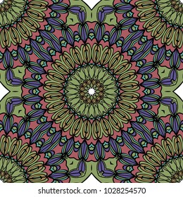 mistic floral seamless pattern. vector illustration. dark color. for print, fashion design