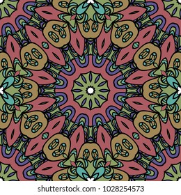 mistic floral seamless pattern. vector illustration. dark color. for print, fashion design