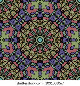 mistic floral seamless pattern. vector illustration. dark color. for print, fashion design